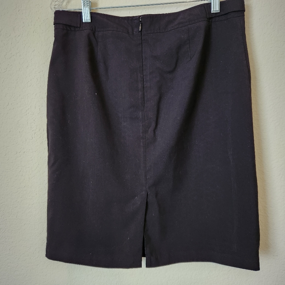Women's Attention Black Pencil Skirt Button Detail, Size 8 - Picture 2 of 5